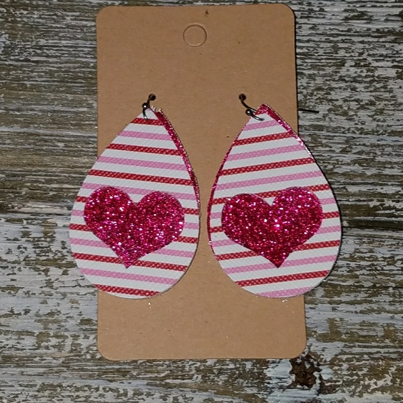 Jewelry - Valentine's Faux Leather Earrings